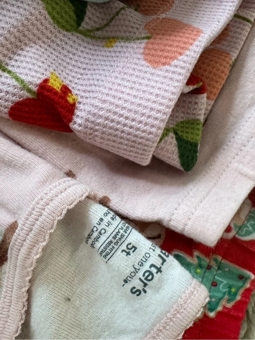 Girls 5T Mixed Pastel Sleepwear PJ Pants Set - Floral & Character Prints bundle
